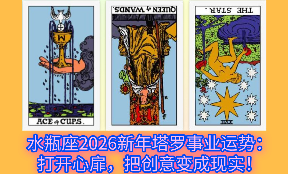 水瓶座2026新年塔罗事业运势：打开心扉，把创意变成现实！