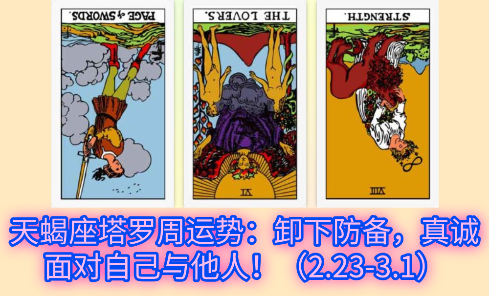 天蝎座塔罗周运势：卸下防备，真诚面对自己与他人！（2.23-3.1）