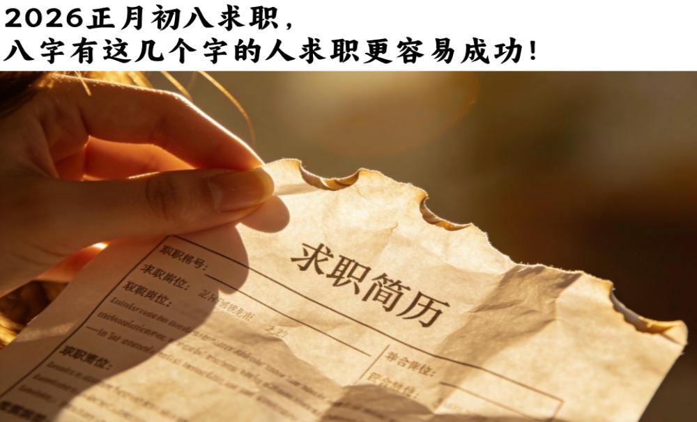 2026正月初八求职，八字有这几个字的人求职更容易成功！