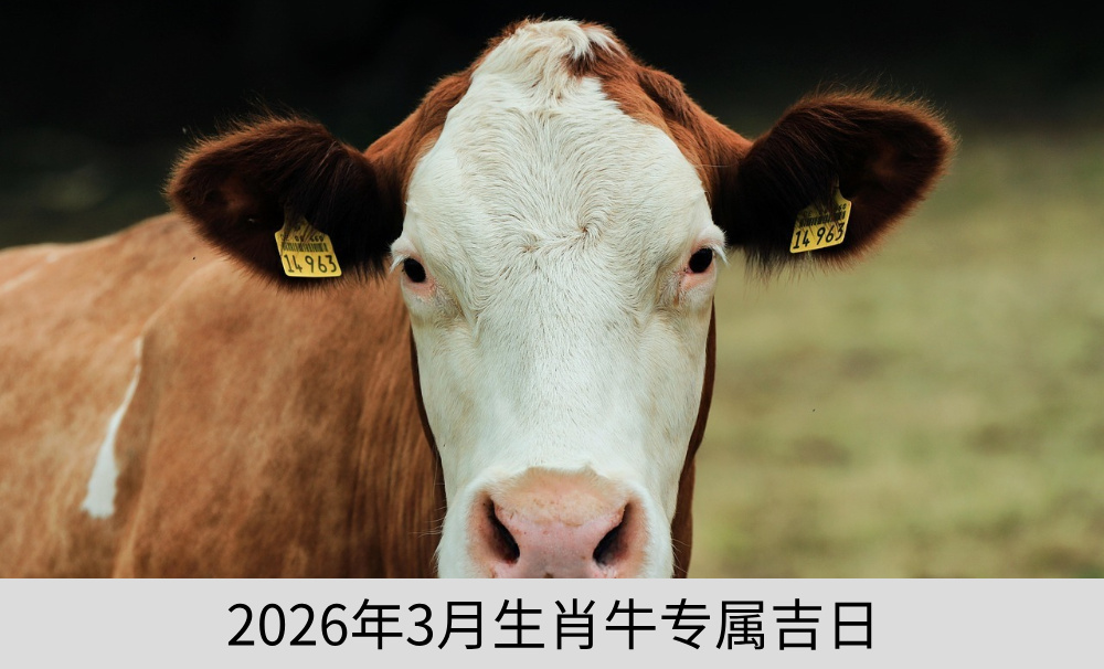 2026年3月生肖牛专属黄道吉日