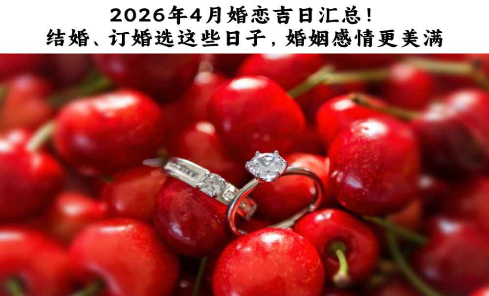 2026年4月婚恋吉日汇总！结婚、订婚选这些日子，婚姻感情更美满
