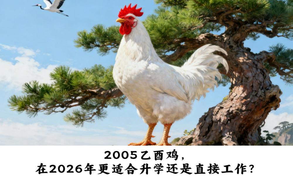 2005乙酉鸡，在2026年更适合升学还是直接工作？
