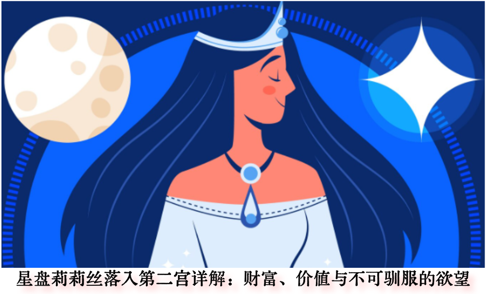 星盘莉莉丝落入第二宫详解：财富、价值与不可驯服的欲望