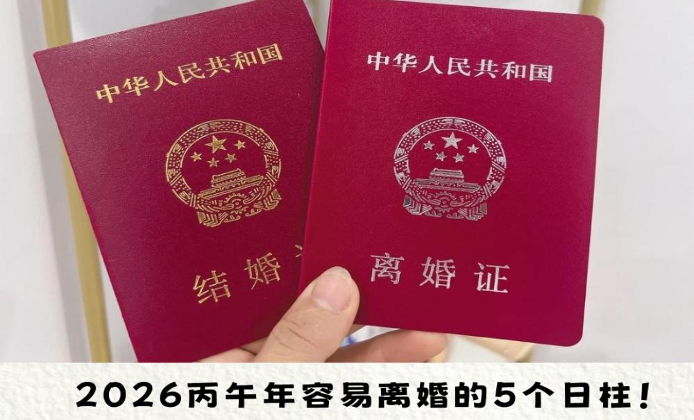 2026丙午年容易离婚的5个日柱！