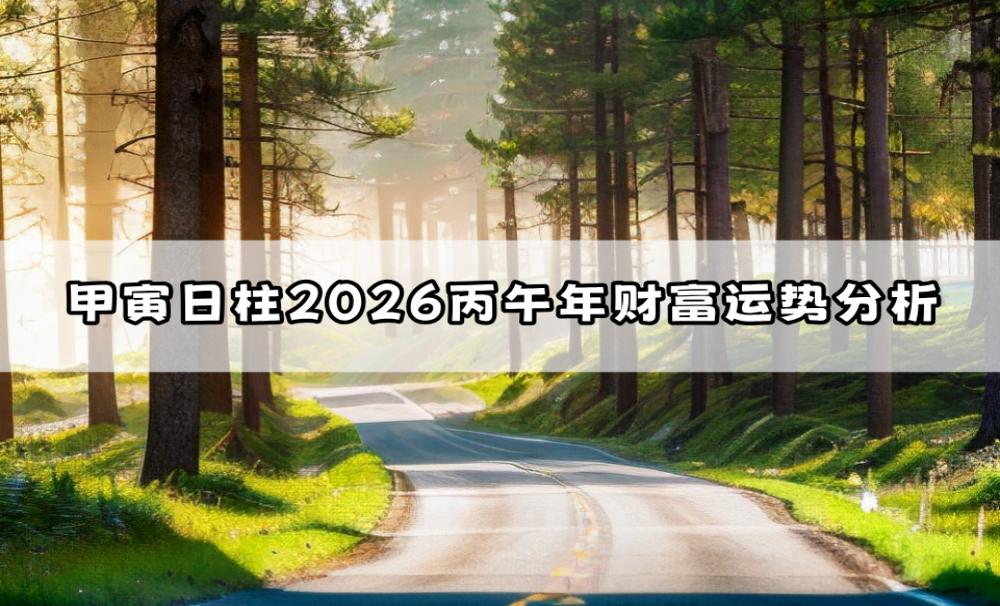 甲寅日柱2026丙午年财富运势分析