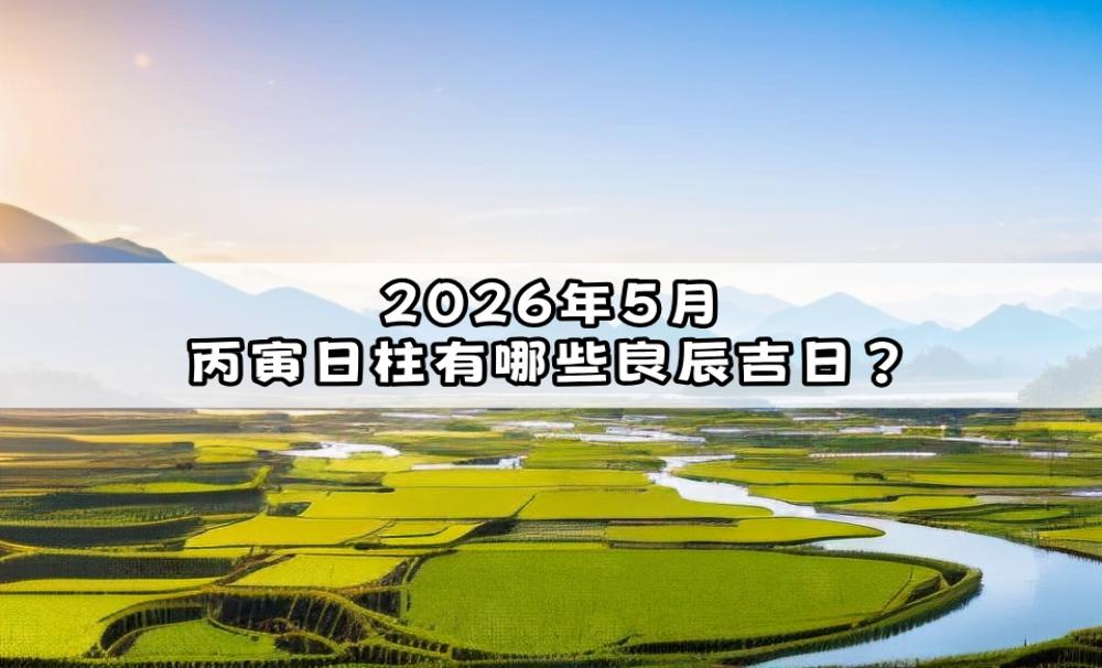 2026年5月，丙寅日柱有哪些良辰吉日？