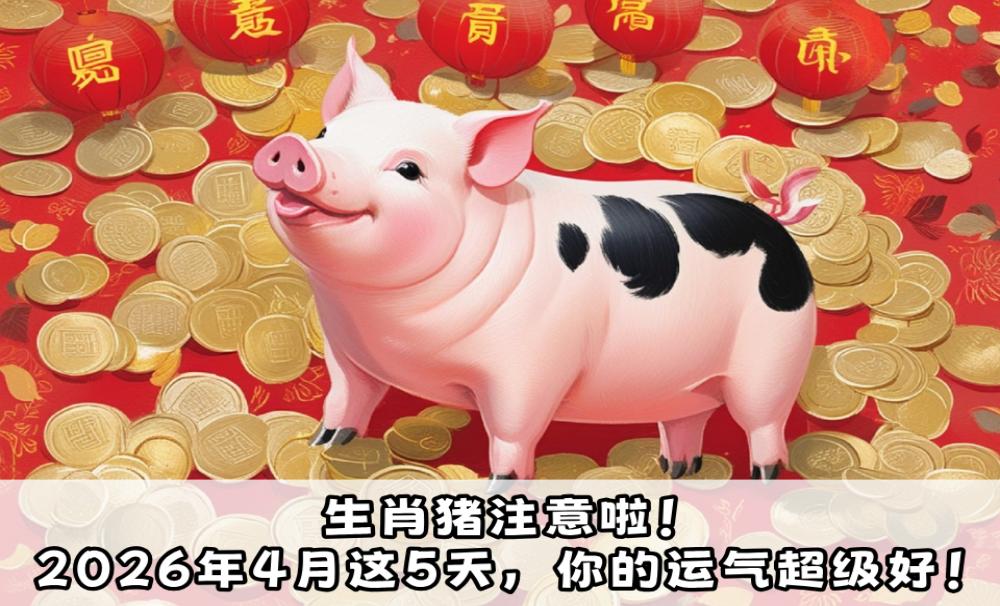 生肖猪注意啦！2026年4月这5天，你的运气超级好！